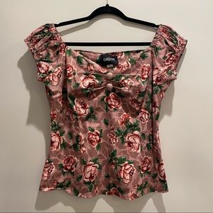 Collectif Dolores rose pattern top